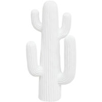 Atmosphera – Cactus artificiel 4 branches déco blanc 38cm – Design strié – Usage intérieur/extérieur – Oxyde de magnésium