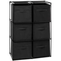Five Simply Smart – Étagère 98cm noire avec 6 boîtes de rangement – Métal et polypropylène – Dimensions L. 68 x l. 34 x H. 98 cm – Design rectangulaire