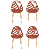 Lot de 4 Chaises de Jardin "Alameda" 83cm Terracotta