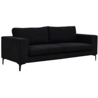 Canapé 3 Places en Velours "Bolero" 215cm Noir