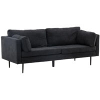 Canapé 3 Places en Tissu "Boom" 203cm Noir