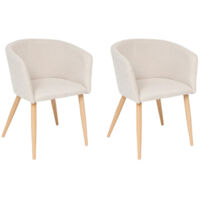 Lot de 2 Fauteuils à Dîner "Marlo" 76cm Beige