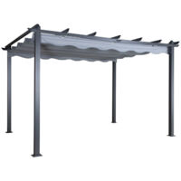 Pergola Avec Toit "Lazio" 395cm Gris