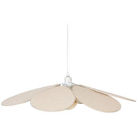 Atmosphera – Lampe suspension pétales 72cm – Abat-jour en tissu beige lin – Hauteur ajustable – Douille E27 – IP20