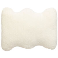 Coussin Déco Imitation Fourrure "Wavy Bliss" 35x48cm Blanc