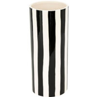 Vase Rayé en Dolomite "Edric" 30cm Noir