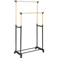 Portant à Vêtements Double en Inox "Woody" 165cm Noir