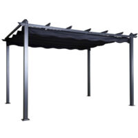 Pergola Avec Toit "Lazio" 395cm Noir