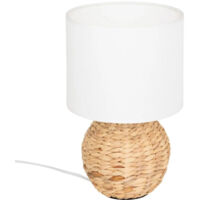 Lampe à Poser Boule en Jacinthe "Sand" 37cm Naturel