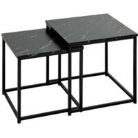 Lot de 2 Tables d'Appoint Gigognes "Jones" 40cm Noir