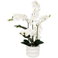 Orchidée Artificielle en Pot "Mick" 80cm Blanc