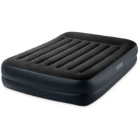 Intex – Matelas gonflable électrique 2 places – Dimensions L. 203 x l. 152 x H. 42 cm – Gonfleur électrique intégré – Sac de transport inclus