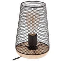 Lampe en Métal & Bois "Industriel" 23cm Noir