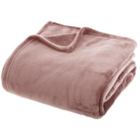 Plaid Doux Uni "Flanel" 180x230cm Rose