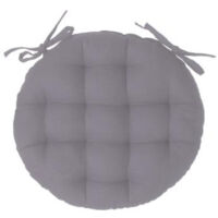 Galette de Chaise Ronde "Leana" 38cm Gris