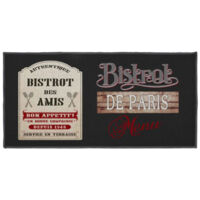 Tapis Rectangle "Bistrot Des Amis" 57x120cm Noir