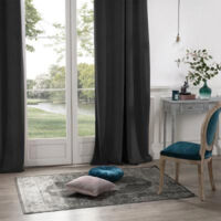 Rideau Occultant Velours "Dolce" 140x260cm Gris Foncé