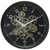 Pendule Vintage en Métal "Luxe" 37cm Noir