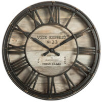 Pendule Vintage "Express" 21cm Marron