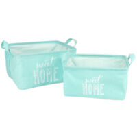 Lot de 2 Panières "Sweet Home" 32cm Vert Menthe