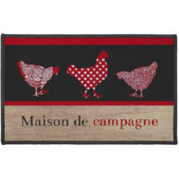 Tapis Déco Rectangle "Campagne" 50x80cm Rouge
