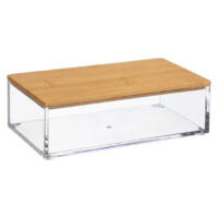 Boîte de Rangement Bambou Beauty 16cm Transparent