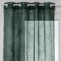 Atmosphera – Rideau voilage à œillets 140x240cm en polyester – Couleur vert – 8 œillets – Facile d'entretien et d'utilisation