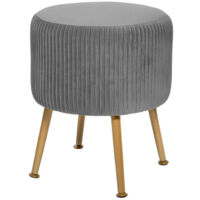 Tabouret Design en Velours "Solaro" 41cm Gris