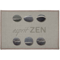 Tapis Déco Imprimé "Esprit Zen" 40x60cm Gris