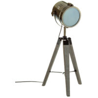 Lampe en Métal & Bois "Ébor" 68cm Or