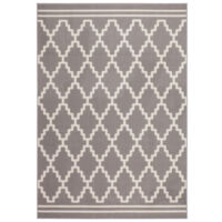 Tapis Imprimé Losange à Poils Courts "Lina" Taupe 200 x 290 cm
