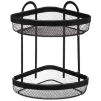 Étagère d'Angle 2 Niveaux "Mayaj" 33cm Noir