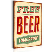 Tableau Imprimé "Free Beer Tomorrow" 80 x 120 cm