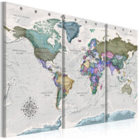 Tableau Imprimé 3 Panneaux "World Destinations" 80 x 120 cm