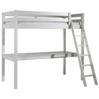 Lit Mezzanine & Plan de Travail "Pino" 90x200cm Blanc