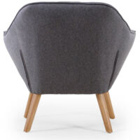 Fauteuil scandinave en velours jaune moutarde avec pieds en bois – Collection ENJOY