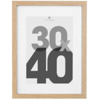 Atmosphera – Cadre photo en bois naturel 30x40cm – Passe-partout inclus – Pour photo 30x40cm – MDF et verre
