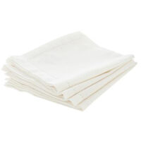 Lot de 4 Serviettes de Table "Chambray" 40x40cm Ecru