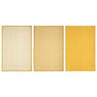 Lot de 3 Torchons "Imprimé" 45x70cm Ocre