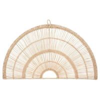 Atmosphera – Tenture murale arc en roseau et fer 60cm – Décoration moderne design – Couleur naturelle – Idéal pour espaces contemporains