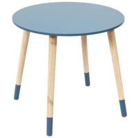 Paris Prix Lot De 2 Tables Gigognes Relief Bicolore 48cm Bleu & Jaune - Design Pratique Et Élégant
