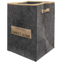 Panier à Linge en Feutrine "Sweet Line" 45cm Noir