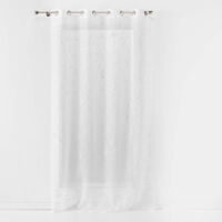 Rideau Voilage à Œillets "Arty Line" 140x240cm Blanc & Argent