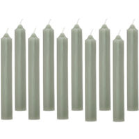 Lot de 10 Bougies Bâton "Hugo" 16cm Vert Eucalyptus