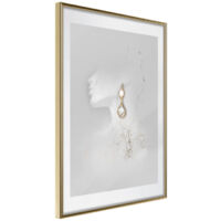 Affiche Murale Encadrée "Jewelry is the Best Gift" 21 x 30 cm Or