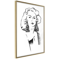 Affiche Murale Encadrée "Hypnotic Earrings" 30 x 42 cm Or