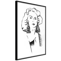 Affiche Murale Encadrée "Hypnotic Earrings" 30 x 42 cm Noir