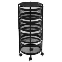 Resserre Rotatif Rond en Métal "Mayaj" 76cm Noir