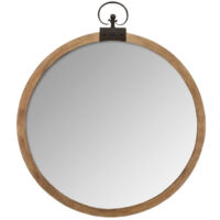 Miroir Mural Vintage "Gousset" 73cm Marron