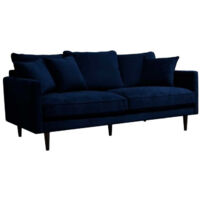 Canapé 3 Places en Velours "Candice" 194cm Bleu